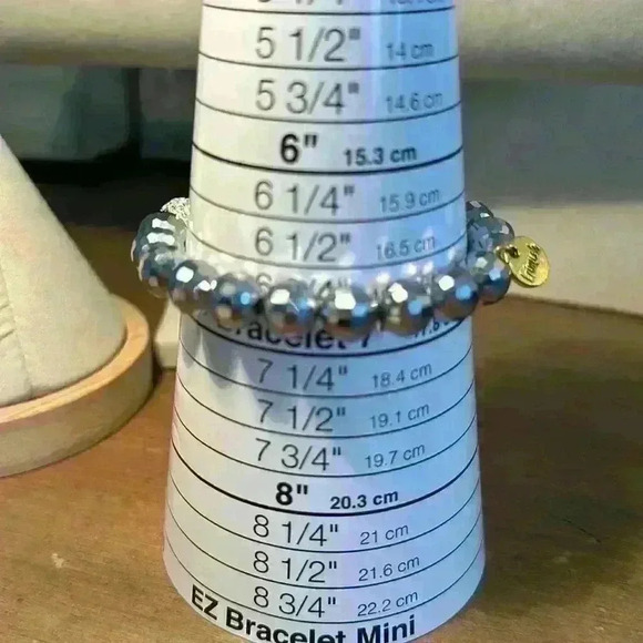 Vintage Silver Disco Crystal Beads Rhinestone Ball Erimish Stretch Bracelet - Picture 5 of 7